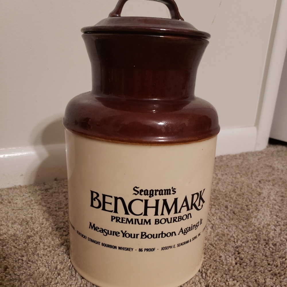 Vintage Seagrams Bourbon ceramic jug cookie jar